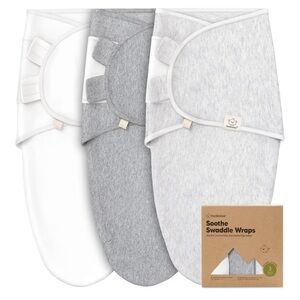 Soothe Swaddle Wraps in White and Gray